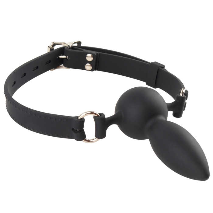 Кляп-анальная пробка "Fetish Extreme" силикон, черный 