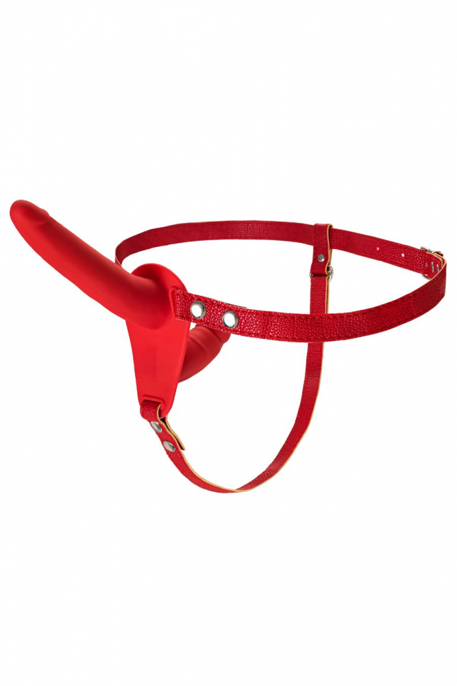 Страпон с вагинальным отростком &quot;Black&amp;Red&quot; красный 